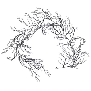 Halloween Black Dead Branch Vine Garland With Red LED Lights Artificial Twig Vine For Fireplace Door Bar Decor Horror Theme Garland