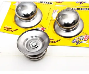 Bouton de couvercle de casserole en acier inoxydable de rechange avec carte jaune.