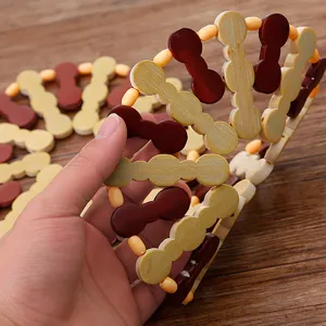 Foldable wooden heat insulation mat, anti-scalding pot holder and bowl pad for home kitchen.