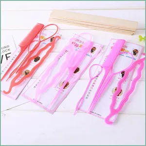 Hair styling tool set 4pcs magic hair braid maker pull hair pin comb accessories