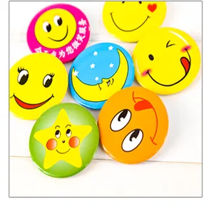 Cute smiley face tinplate badges set colorful cartoon brooch pins for kids apparel decor
