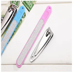 Stainless steel nail clipper and file set, perfect for daily manicure care and portable use.