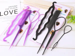 Hair styling tool set, 4-piece magic hair braid pony tail maker comb set for women styling.