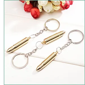 Metal bullet shaped keychain ear pick creative portable key ring pendant accessories gift item