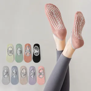 Chaussettes de Yoga Antidérapantes Professionnelles pour Femmes Coton Respirant Brides Croisées Pilates Fitness pour Sport en Intérieur