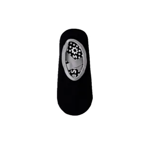 Chaussettes de yoga antidérapantes noires pour femme, Pilates avec lanières croisées et picots.