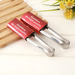 Stainless steel food ice tongs 6 inch kitchen barbecue buffet baking tools detail view