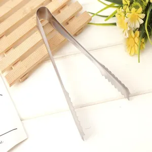 Stainless steel ice tong kitchen food bread clip sugar tong, durable and practical tool for bar.