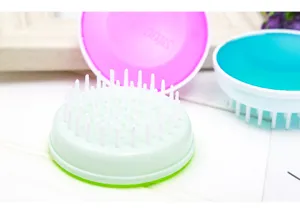Brosse de massage du cuir chevelu en silicone pour shampooing, outil de douche.