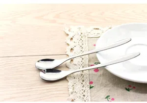 Edelstahl langer Griff Dessert Löffel Obst Gabel Geschirr für Küche Tischdekoration.