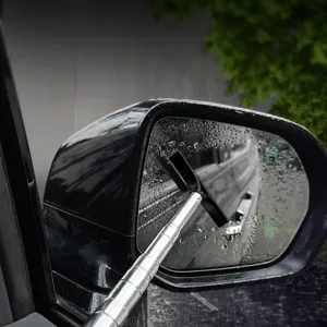 Stainless Steel Car Rearview Mirror Window Squeegee Telescopic Extendable Glass Cleaning Scraper Tool
