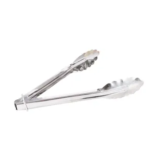 Stainless steel kitchen food tongs bread BBQ tong with locking mechanism for cooking