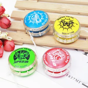 Plastic Yo-Yo Toy Candy Color Transparent Shell Yo-Yo Ball with String Classic Skill Toy for Kids and Teens Gift