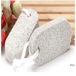 Natural volcanic foot pumice stone with white hanging string for exfoliating dead skin callus.