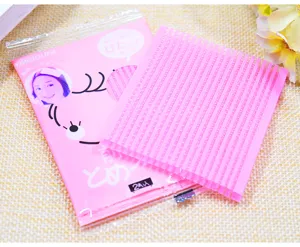 Pink bangs sticker hair grip set for women makeup styling, 2 pieces pack with cute package.