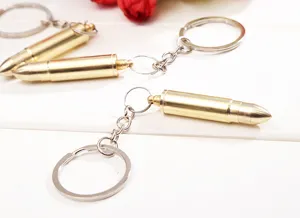 Metal bullet shaped keychain ear pick portable creative metal pendant keyring accessories gift