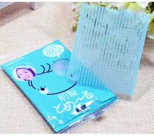 Blue hair grip pad fringe fixer makeup helper mesh reusable styling tool 2pcs pack