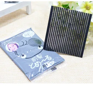 Black mesh hair bangs sticker holder pad for daily makeup and hairstyling use, 2pcs set.