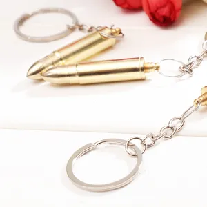Metal bullet shape keychain ear pick portable creative metal key ring pendant novelty item