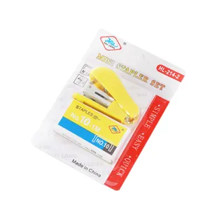 Mini stapler set with staples, cute portable office school stationery supply for students.