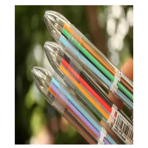 Boligrafo multicolor 6 en 1 transparente boligrafo de gel bonito papeleria de escritura