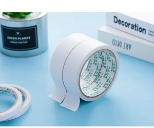 Strong Adhesive White Double Sided Tape Rolls for Office School Craft Use Detailed View