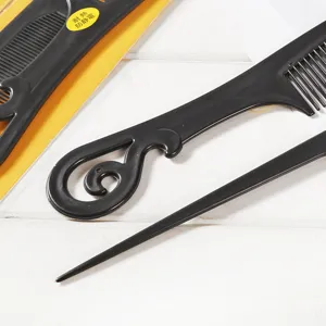 Plastic hair comb set professional barber styling tail comb black heat resistant anti static