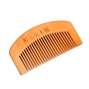 Natuurlijke perzik houten haarkam voor dagelijkse haarverzorging en hoofdmassage, draagbaar.