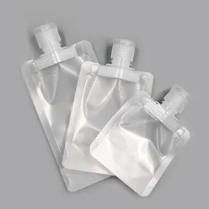 Sacchetto da viaggio trasparente ricaricabile con tappo a scatto per lozione shampoo.