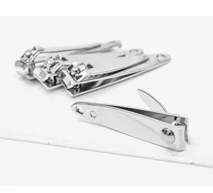 Stainless steel nail clippers set, sharp and durable manicure tool for personal care.