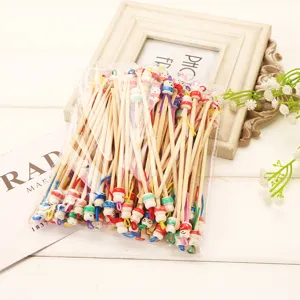 Natural Bamboo Ear Pick Handmade Wooden Doll Ear Wax Removal Tool Portable Cleaning Ear Cleaner Stick Daily Care Tool