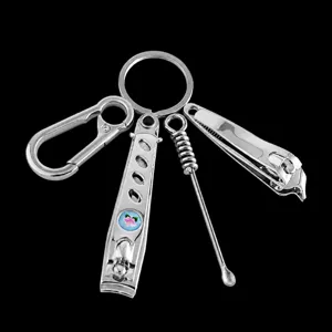 Stainless Steel Nail Clipper Set Portable Ear Pick Keychain Manicure Tool Grooming Kit