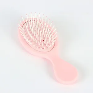 Mini pink hair massage cushion brush portable cute makeup styling comb for daily travel use