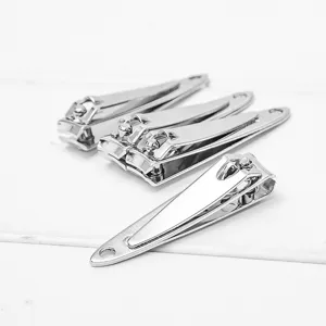 Stainless steel smooth nail clippers bulk set with keychain hole for daily grooming use.