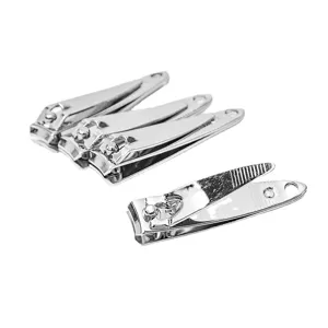 Stainless steel nail clippers set, sharp portable nail cutter tools for daily grooming.