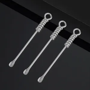Set van drie metalen oorreiniger met spiraalhandvat draagbare oorreinigingstools voor thuis.