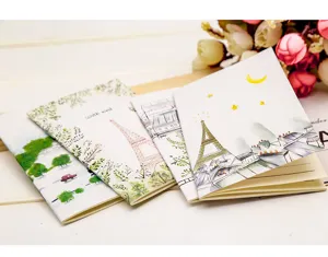 Mini tascabile blocco note con design paesaggio acquerello, taccuino portatile per uso quotidiano.