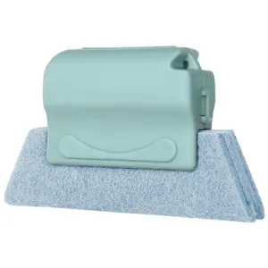 Cepillo de limpieza para ranuras de ventanas con estropajo para rieles y marcos