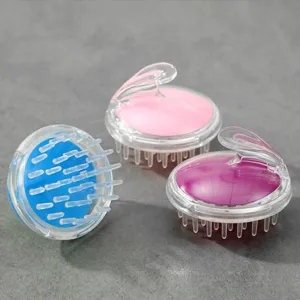 Crystal Transparent Hair Washing Brush Scalp Massager Soft Silicone Cleaning Head Massage Comb For Bathroom Unisex Home Care