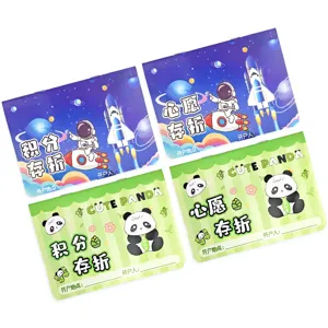Creative Paper Wish Passbook Children Behavior Reward Tracking Book Cartoon Animal Astronaut Punch Cards School Stamps Log Book For Elementary Kids