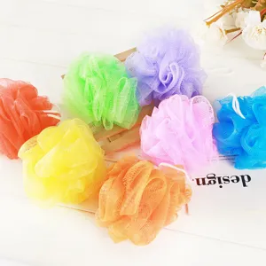 Zachte Maas Douchespons Loofah Spons Met Koord Willekeurig Veelkleurig Lichaam Exfoliërende Douchebal Voor Badkamer Huidreiniging Unisex