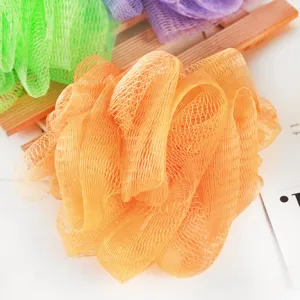 Kleurrijke mesh badspons zachte douche loofah met ophangkoord voor lichaam exfolieren dagelijks
