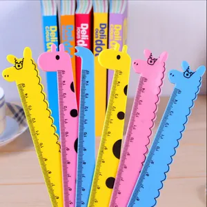 Schattige Cartoon Giraffe Plastic Liniaal Voor School Meten Tekenen Student Briefpapier Kinderen Beloningen Multi Kleur
