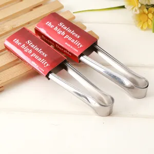 Stainless Steel Ice Tongs Kitchen Bread Food Tongs Barbecue Buffet Sugar Tongs Metal Baking Cooking Tool