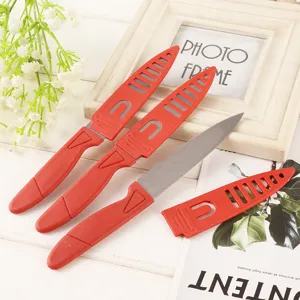 Stainless Steel Fruit Knife Kitchen Fruit Peeling Knife With Protective Cover Portable Home Kitchen Cooking Gadget