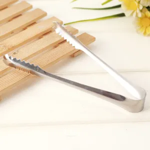 Stainless steel ice tongs sugar cube tongs mini food tongs for kitchen buffet BBQ use.