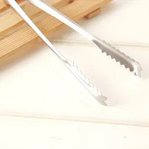 Stainless steel bread tongs ice tongs kitchen barbecue food clip baking tools metal utensil.