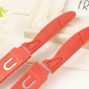 Red stainless steel fruit knife kitchen paring knife set with anti-slip handle for daily use.