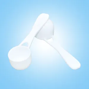 White plastic measuring spoon set for milk powder and medicine powder, durable PP plastic scoop.