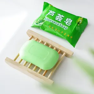 Aloe vera soap bar with wooden soap dish natural moisturizing body wash hand soap for home daily use